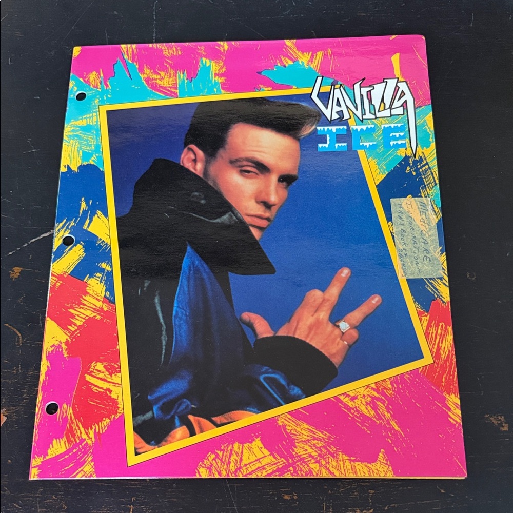 Vintage 90s Vanilla Ice folder for organizing sketches & paperwork office/school